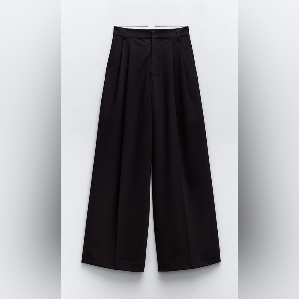 Zara Pleated Black Pants Size S NWT